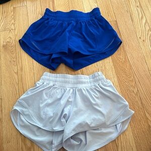 purple and blue lululemon shorts